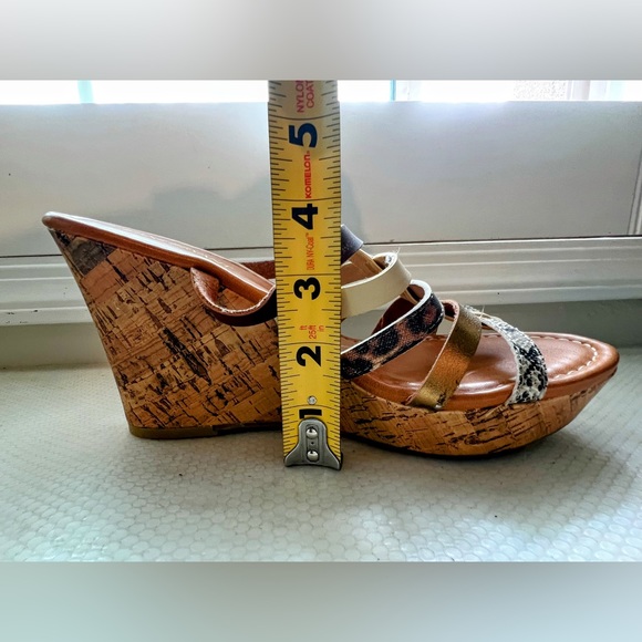 Lane Bryant Wedge Slide Sandals Size 9W faux leather cork wedge NWT - Picture 4 of 11